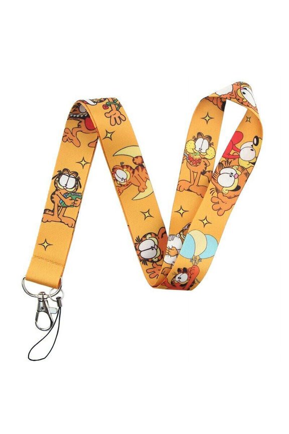 Garfield the Cat Orange Comic Strip Lanyard Keychain ID Badge Holder