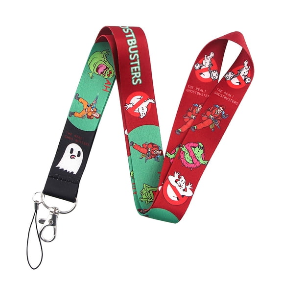 Anime Source Ghostbusters Slimer Green Red Ectomobile Movie Lanyard Keychain ID Badge Holder
