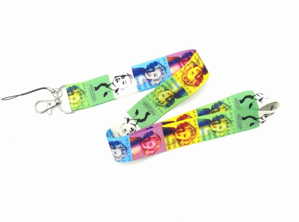 Anime Source Marilyn Monroe Neon Bright Colors Portrait Hollywood Star Vintage Classic Lanyard Keychain ID Badge Holder