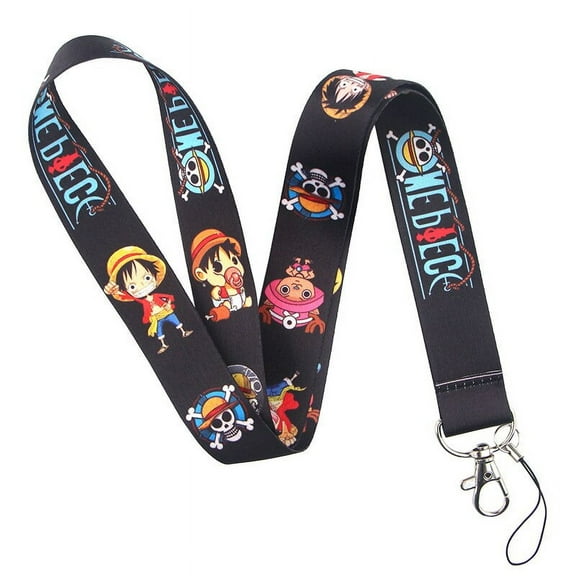 Anime Source One Piece Anime Series Black Manga Lanyard Keychain ID Badge Holder