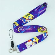 Anime Source Sailor Moon Anime Manga Characters Purple Lanyard Keychain ID Badge Holder