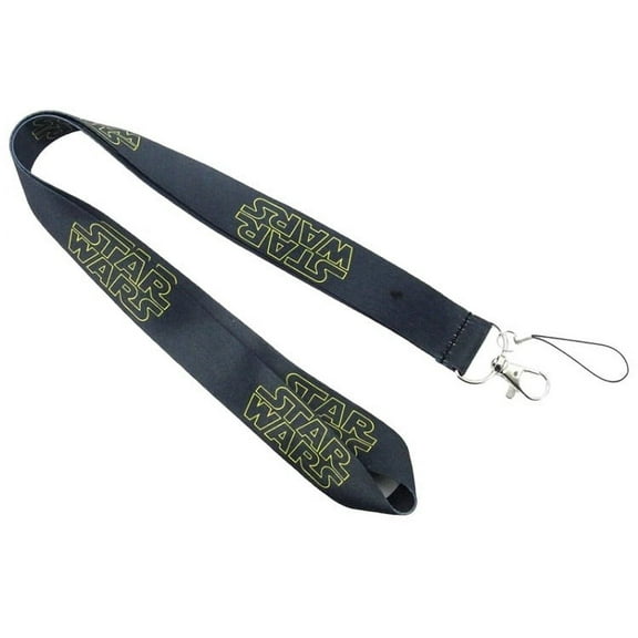 Anime Source Star Wars Movie Series Logo Black Lanyard Keychain ID Badge Holder