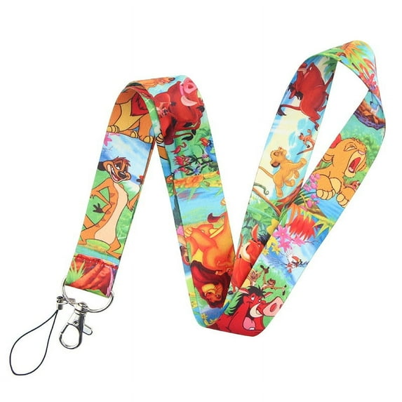 Anime Source The Lion King Cartoon Movie Character Timone Pumba Simba Lanyard Keychain ID Badge Holder