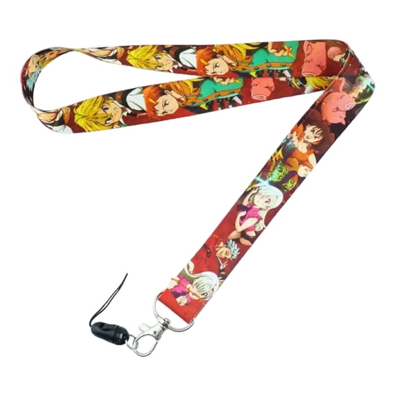 Anime Source The Seven Deadly Sins Anime Manga Series Characters Brown Lanyard Keychain ID Badge Holder
