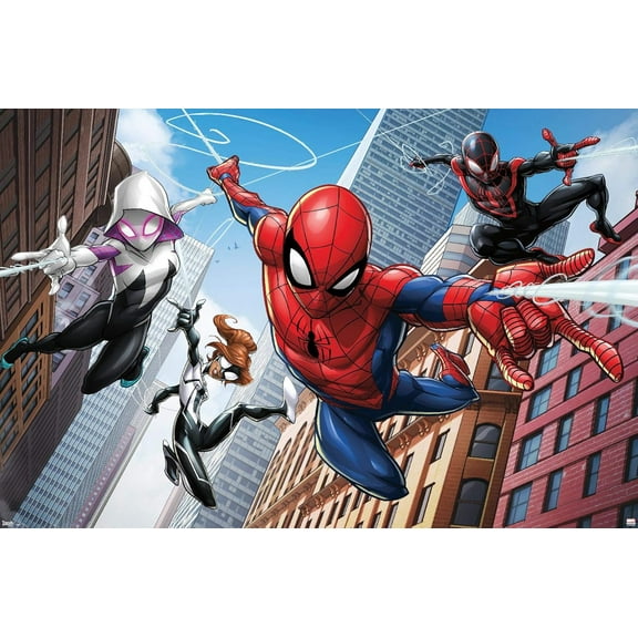 Anime Spider Man Poster HD Print Canvas Painting Wall Art For Living Room Bedroom Office Decor 12x16.5inch, Unframed