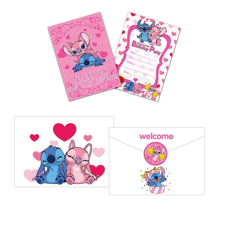 Anime Cartoon Birthday Party Invitation & Envelopes，12Pcs