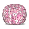 thumbnail image 1 of Anime Storage Toy Bag Chair, Funny Kawaii Illustration Rabbits Funky Animals Bunnies Humor Print, Stuffed Animal Organizer Washable Bag, Large Size, White Pink, by Ambesonne, 1 of 3