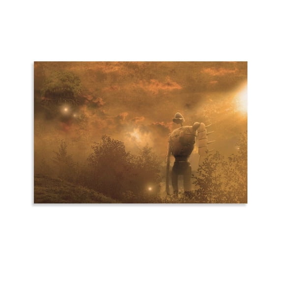 Anime Studio Ghibli Castle in The Sky Poster Wall Art Poster Gifts Bedroom Prints Home Decor Hanging Picture Canvas Painting Posters 24x36inch(60x90cm)