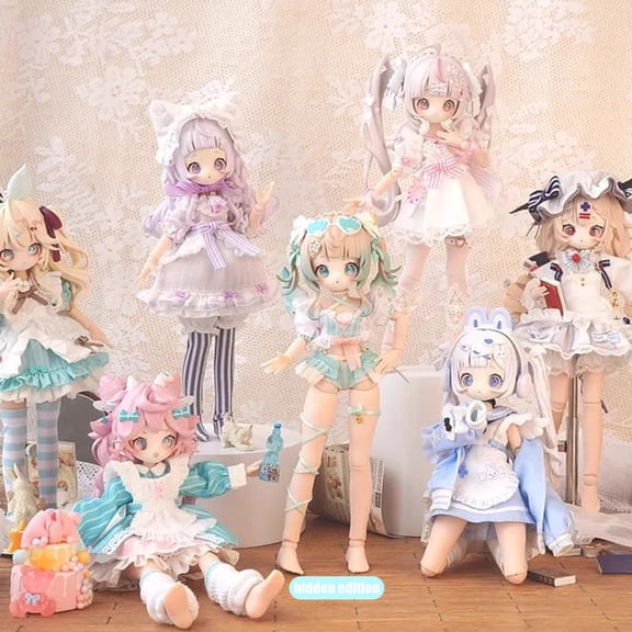 Anime Style BJD Doll Surprise Blind Box, Random Collectible Figure, Birthday Gift Toy for Girls