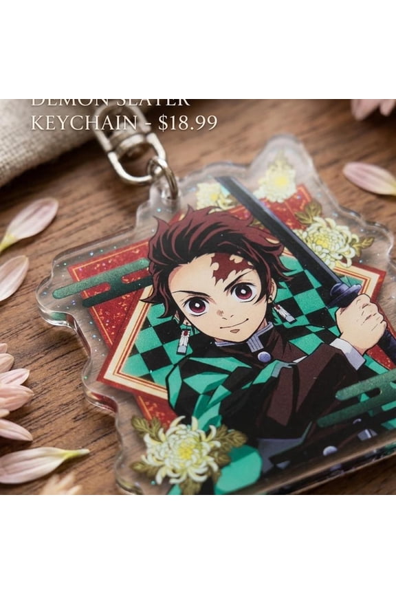 Anime Style DS Type 3D or 2D Acrylic Silicone Luxury Keychain Bag Accessory (1 keychain)