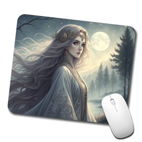 Anime Style Fantasy Princess Elf White Scene Mouse Pad Low Profile Gaming Mat