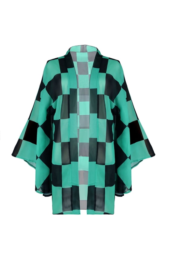 Anime Swimsuit Cover Up Chiffon Kimono Cardigan Open Front Beach Coverup for Women
