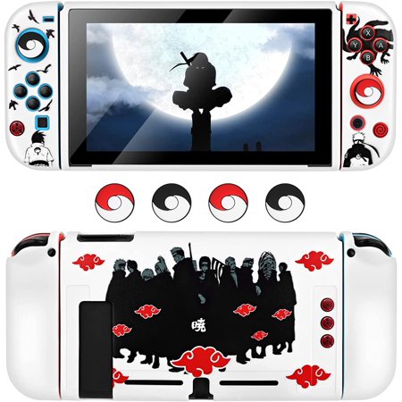 Anime Switch Protective Case Dockable Soft TPU Shell Shockproof Scratch Resistant Cover Joy Con Skin with 4PCS