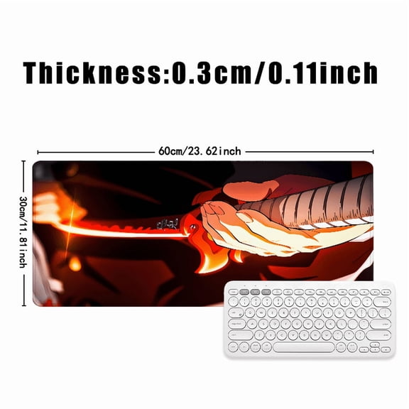 Anime Sword Pattern Mouse Pad 31.5 x 11.82 Inches Rubber Desk Mat for Office Gaming Home Use