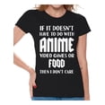 thumbnail image 1 of Anime T-Shirt for Women Novelty Tees for Her Video Games Lover Gifts Funny Food Top Don't Care Sarcastic Shirt Graphic Humor Shirt for Women, 1 of 4