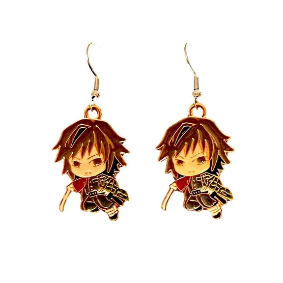 Anime TV Character Earrings Enamel Finish French Wire Dangle