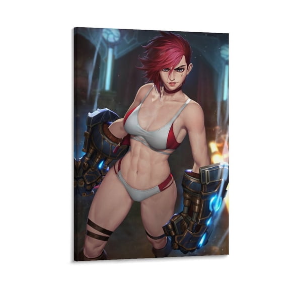 Anime TV Jinx&Vi Cool Poster Posters Art Print Wall Photo Paint Poster Hanging Picture Family Bedroom Decor Gift 16x24inch(40x60cm)