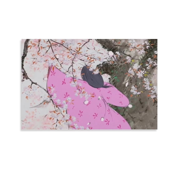 Anime The Tale of The Princess Kaguya Poster Famous Japan Painting On Canvas Wall Art Poster Scroll Picture Print Living Room Walls Decor Home Posters 12x18inch(30x45cm)