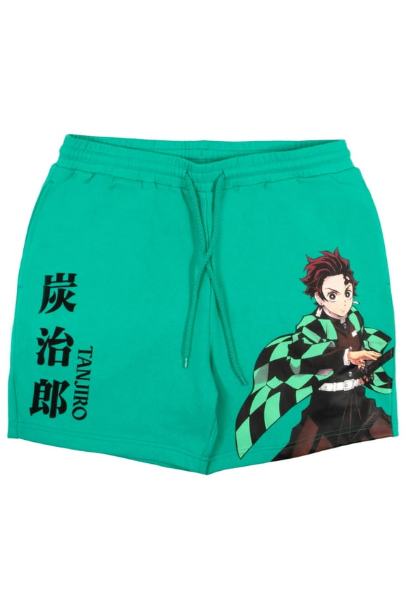 Anime Tanjiro Kanji Mens Drawstring Casual Shorts, Anime Manga Shorts for Men (Size S-XL)