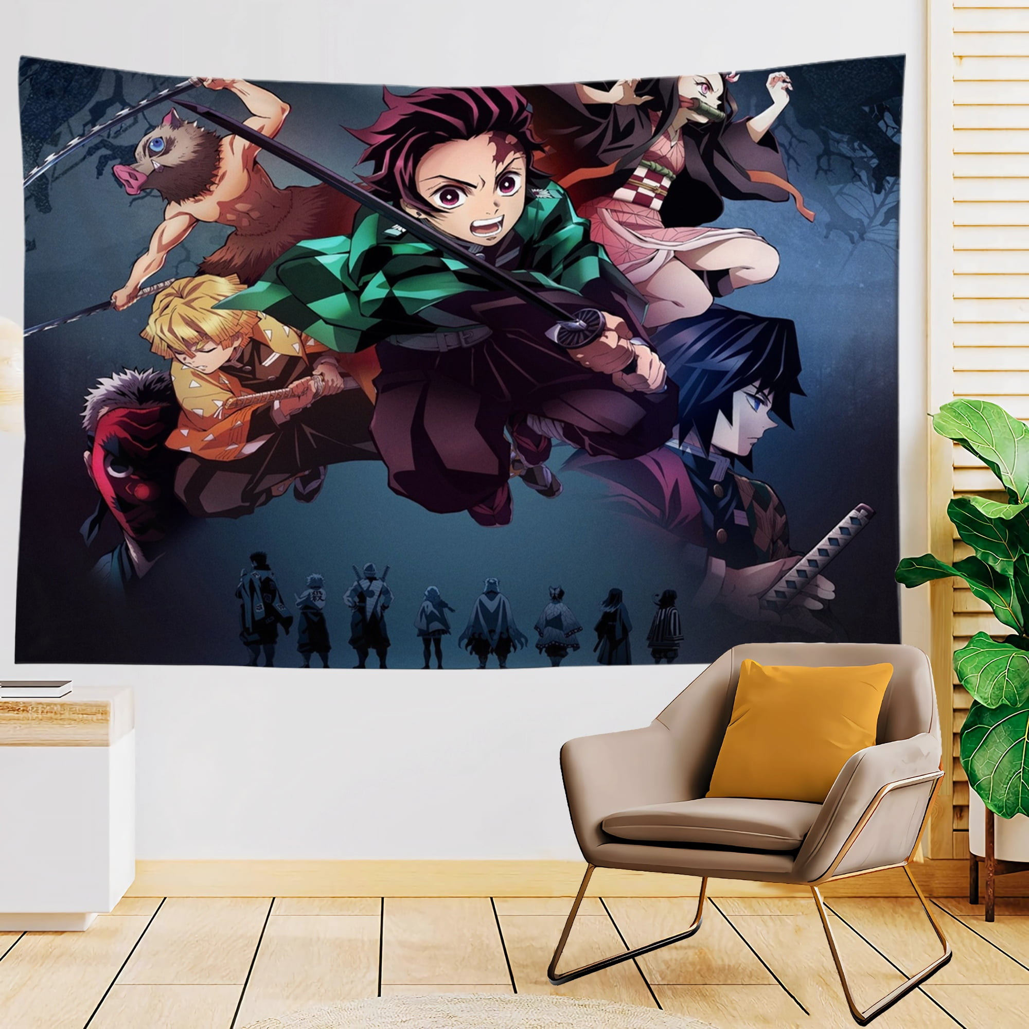Demon Slayer Tanjiro Nezuko Characters Poster Wall Hanging Tapestry  Japanese Anime Tapestrys Room Decor Aesthetic Home Wallpaper - AliExpress