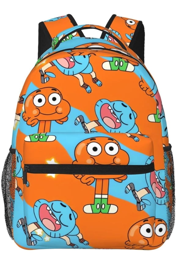 Anime The Amazing World of Gumball Backpack Canvas Funny Couple Backpacks 3D Large Capacity Travel Bags Gym Daypack Unisex Style-16