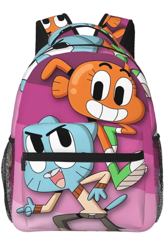 Anime The Amazing World of Gumball Backpack Canvas Funny Couple Backpacks 3D Large Capacity Travel Bags Gym Daypack Unisex Style-21