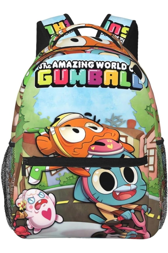 Anime The Amazing World of Gumball Backpack Canvas Funny Couple Backpacks 3D Large Capacity Travel Bags Gym Daypack Unisex Style-25