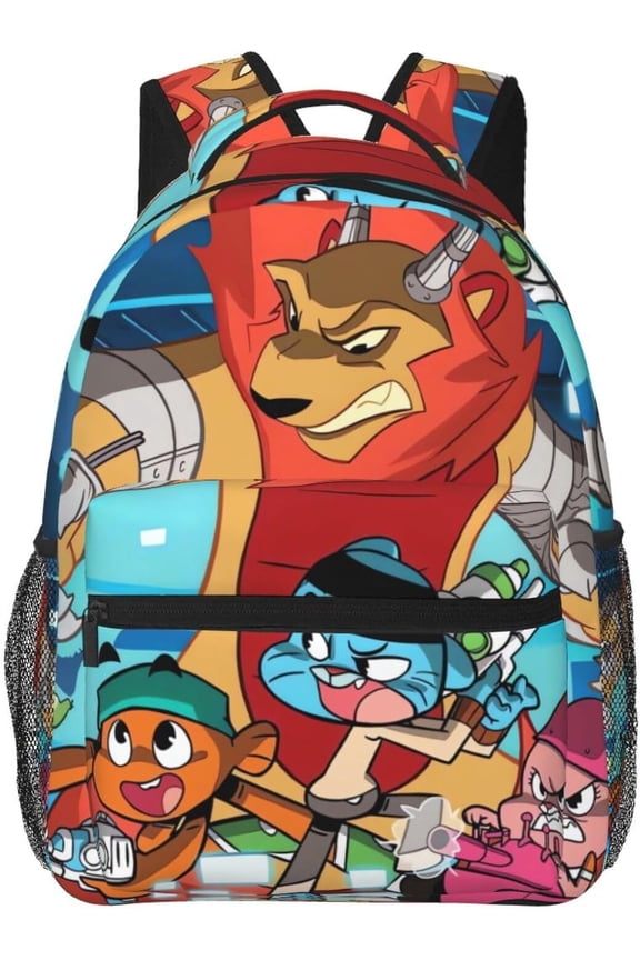 Anime The Amazing World of Gumball Backpack Canvas Funny Couple Backpacks 3D Large Capacity Travel Bags Gym Daypack Unisex Style-26