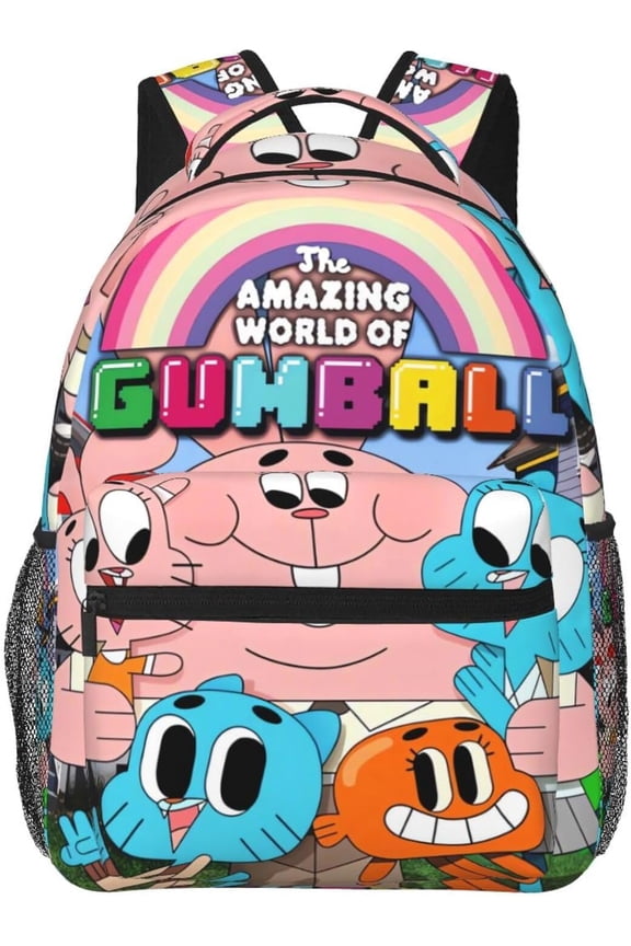 Anime The Amazing World of Gumball Backpack Canvas Funny Couple Backpacks 3D Large Capacity Travel Bags Gym Daypack Unisex Style-30