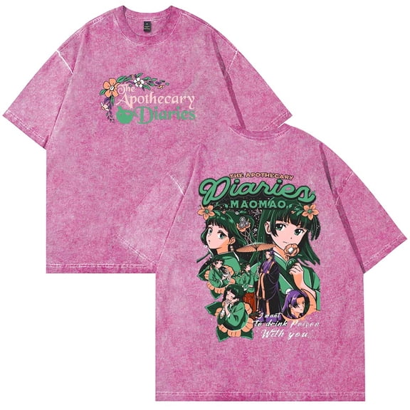 Anime The Apothecary Diaries Maomao Merch T-Shirt Cotton Wash Tee Women Men Short Sleeve Crewneck Tee