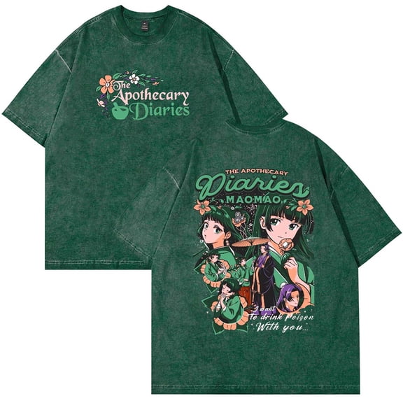 Anime The Apothecary Diaries Maomao Merch T-Shirt Cotton Wash Tee Women Men Short Sleeve Crewneck Tee