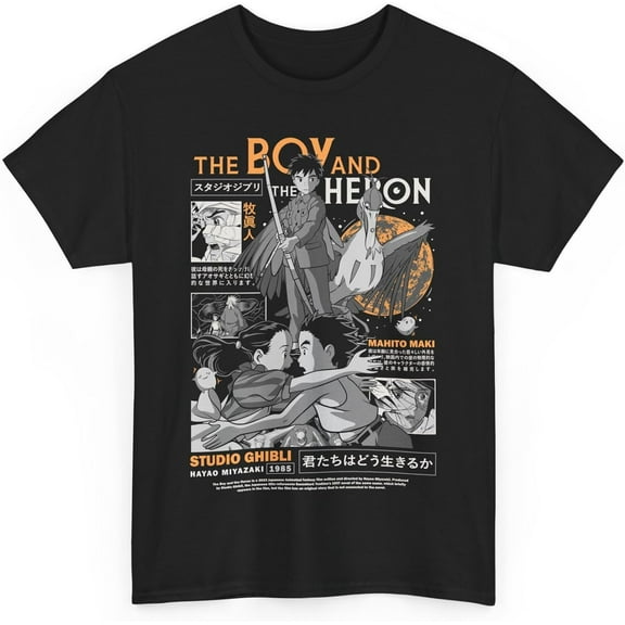 Anime The Boy and The Heron Merch T-Shirt Summer Men/Women Streetwear Tshirt Shirt Short Sleeve