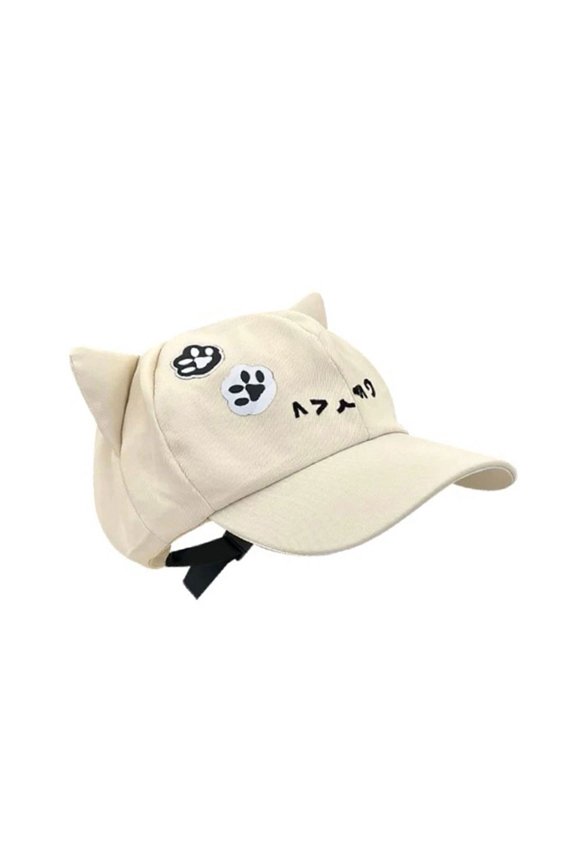 Anime Theme 3D Cats Ear Baseball Hat For Women Adjustable Strap Lovely Sun Hat