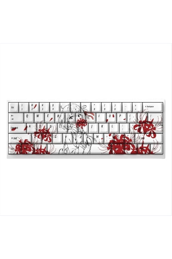 Anime Theme Keycap Set, Chisato PBT Keycaps Cherry Profile for 60/65/68 Keyboard