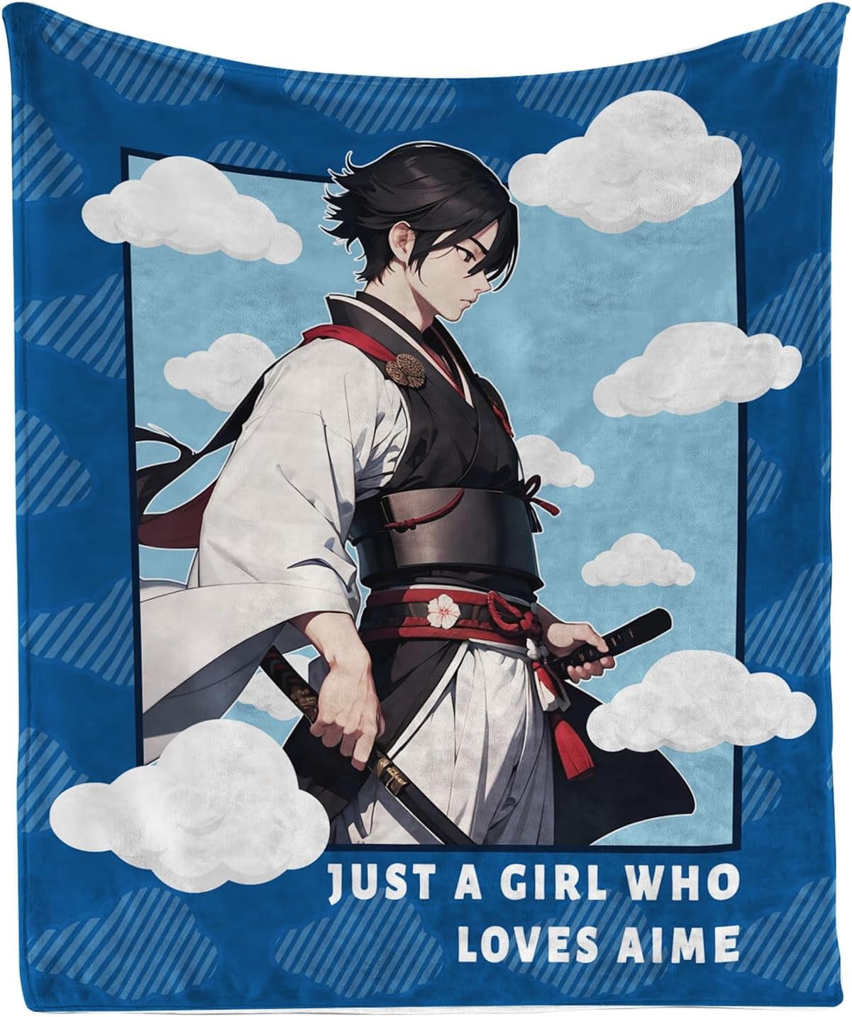 Anime Throw Blanket Gifts for Women, Just A Girl Who Loves Anime Balnket, Soft Flannel Throw Blanket for Women, Japanese Blanket Gifts for Comic Lovers Birthday Christmas 50x60 in