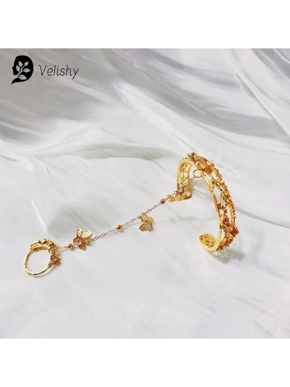 Anime Tian Guan Ci Fu Bracelet Ring Hua Cheng Xie Lian Cosplay Adjustable Butterfly Finger Rings Pendant Accessories Props