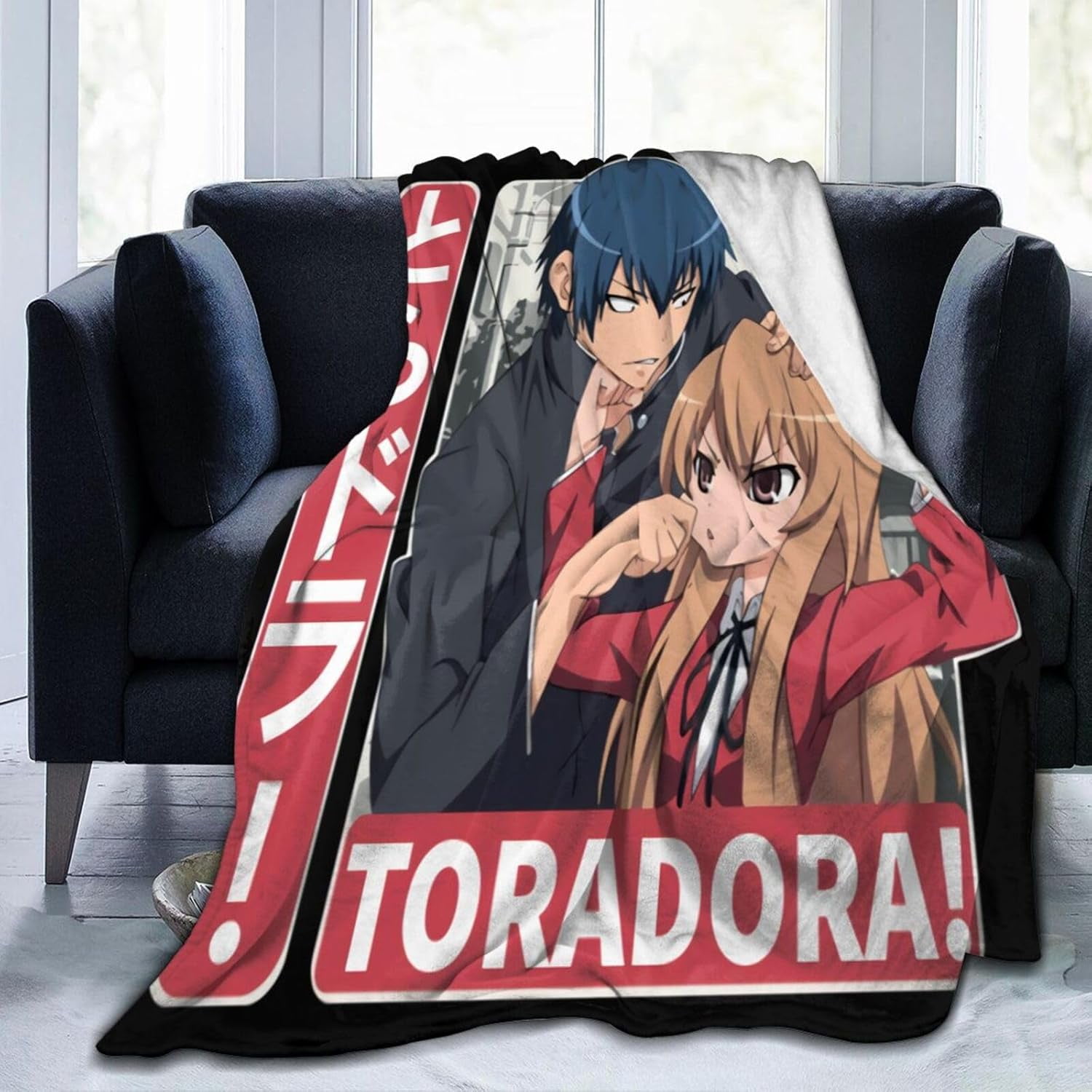 Anime Toradora Taiga Ryuuji Blanket Soft Flannel Throw Blankets Lightweight Warm Blanket for Bed Sofa Room Couch Decor 40 x30