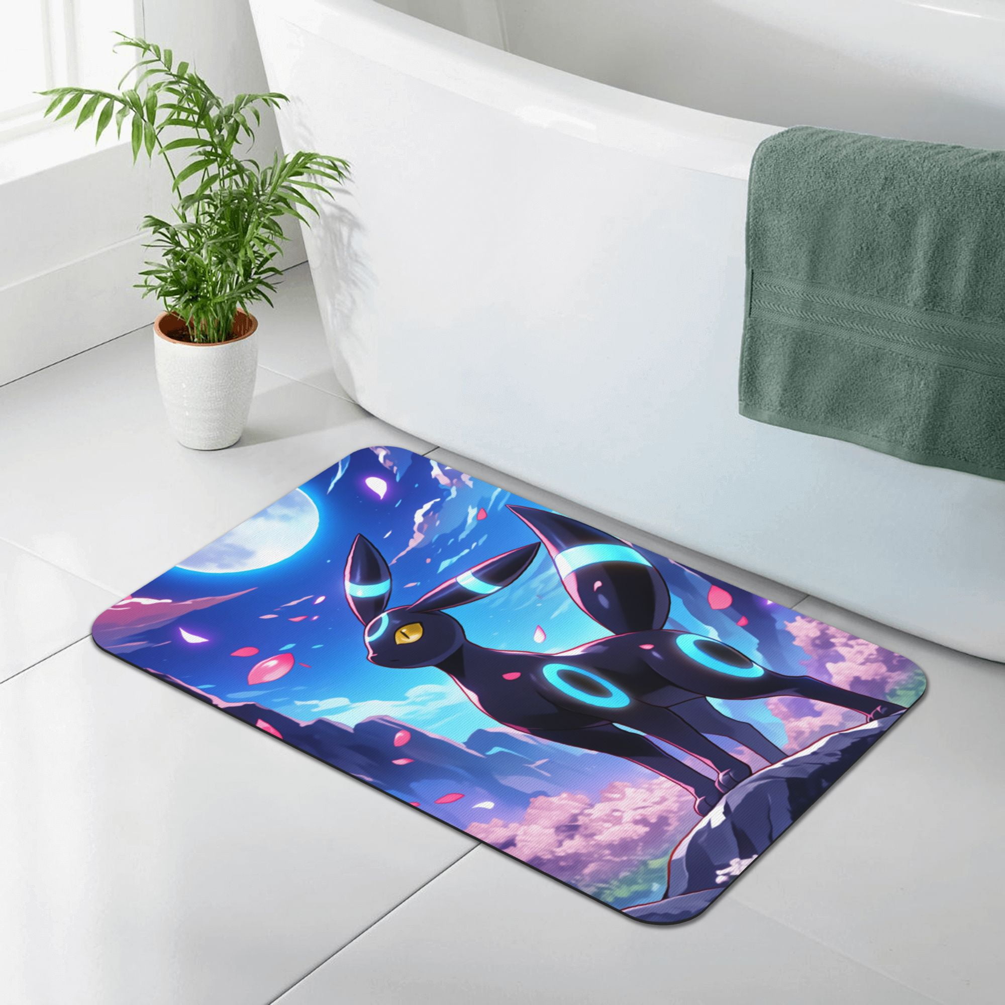 Anime Umbreon Bath Mat Diatomaceous Earth Shower Mat NonSlip Super
