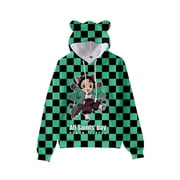 Anime Unisex Demon Slayer Hoodies 3D Printed Cosplay Cute Sweatshirt for Men Women -L