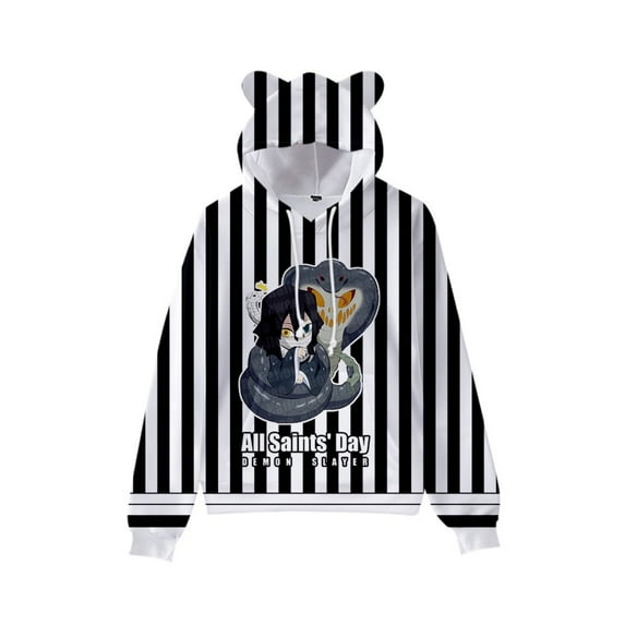 Anime Unisex Demon Slayer Hoodies 3D Printed Cosplay Cute Sweatshirt for Men Women -M