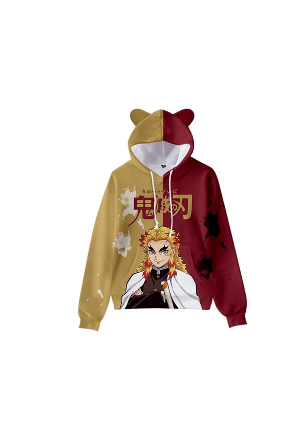 Anime Unisex Demon Slayer Hoodies 3D Printed Cosplay Cute Sweatshirt for Men Women -XS