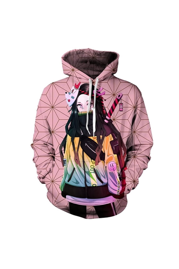Anime Unisex Demon Slayer Hoodies Men Women 3D Printed Sport Sweatshirt -M