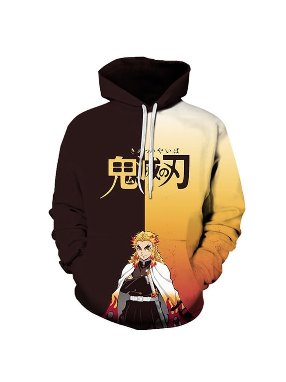 Anime Unisex Demon Slayer Hoodies Men Women 3D Printed Sport Sweatshirt -S