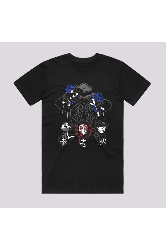 Anime Upper Ranks Moons Japanese Style Black T-Shirt Size S-5XL