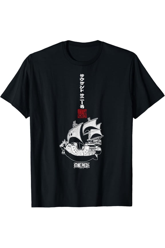 Anime Vertical Kanji Pirate Ship Retro Graphic Style Shirt