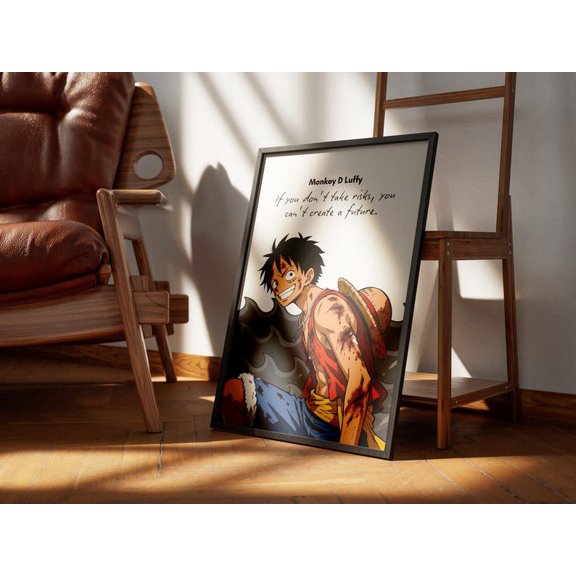 Anime Wall Art luffy quote poster motivational anime print inspirational decor for bedroom gaming room aesthetic 24x36 UNFRAMED