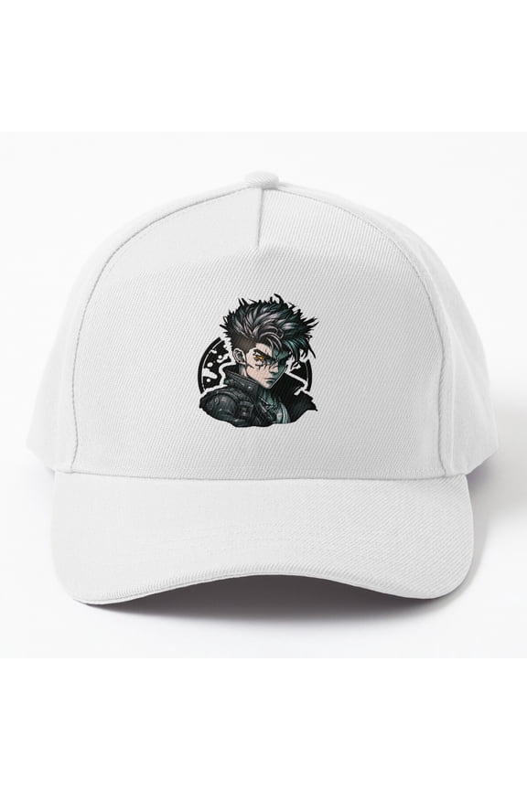 Anime Warrior Soldier Baseball Cap, Illustrated Military Character Graphic Design Hat