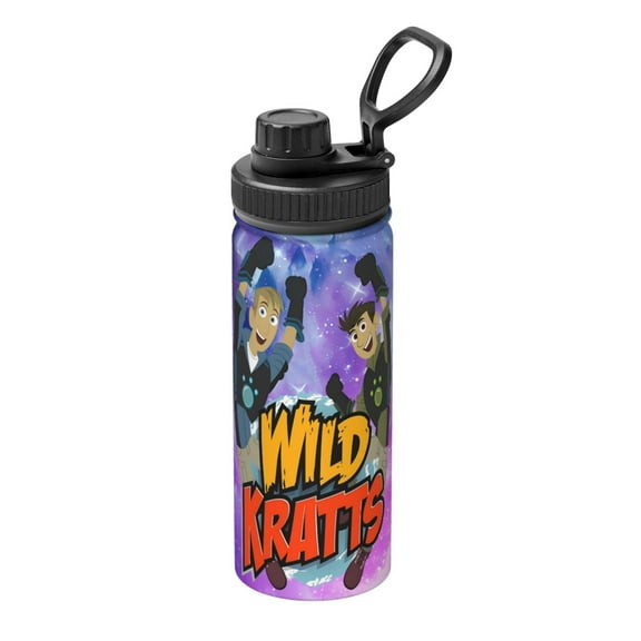 Anime Wild Kratts 18oz Sports Insulated Water Bottles Kettle Stainless Steel Portable Cup For School Travel Gym Running Outdoor