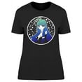 thumbnail image 1 of Anime With Long  Blue Hair T-Shirt Women -Image by Shutterstock, Female x-Large, 1 of 2