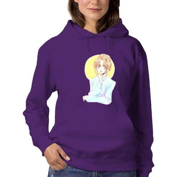 Anime Woman Thinking Hoodie Women -Image by Shutterstock, Female Small